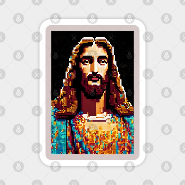 Jesus Christ pixelated art Jesus Christ Pixel Art TeePublic