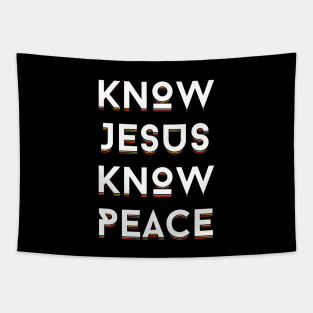 Know Jesus Know Peace | Christian Typography Tapestry