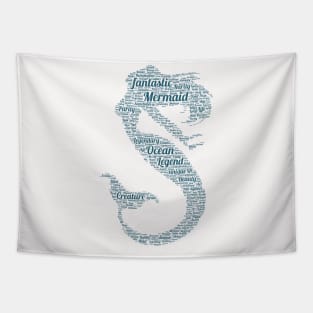 Mermaid Mystic Sea Life Text Word Cloud Tapestry