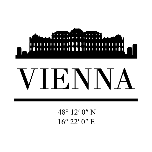 VIENNA AUSTRIA BLACK SILHOUETTE SKYLINE ART by deificusArt