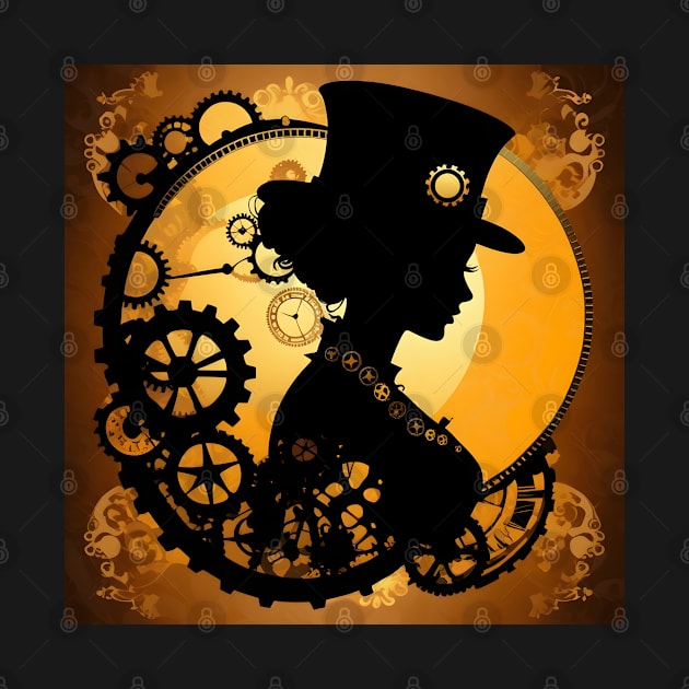 Steampunk woman silhouette by Spaceboyishere