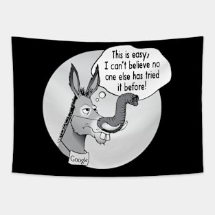 Funny and Goofy Donkey Elephant Nose Animal Joke Tapestry