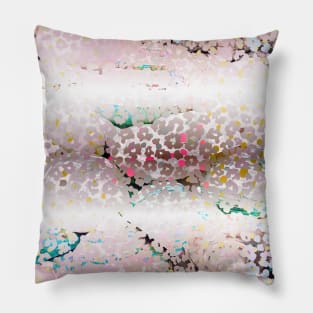 Colourful gradient unique flowers leopard stripes abstract modern 283 Pattern Pillow