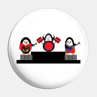 Penguin Music Rock and Roll Band Pin