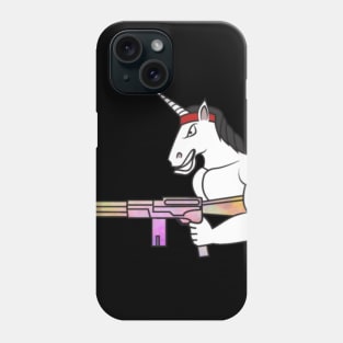 Unicorn muscles weapon fighter war rainbow Phone Case