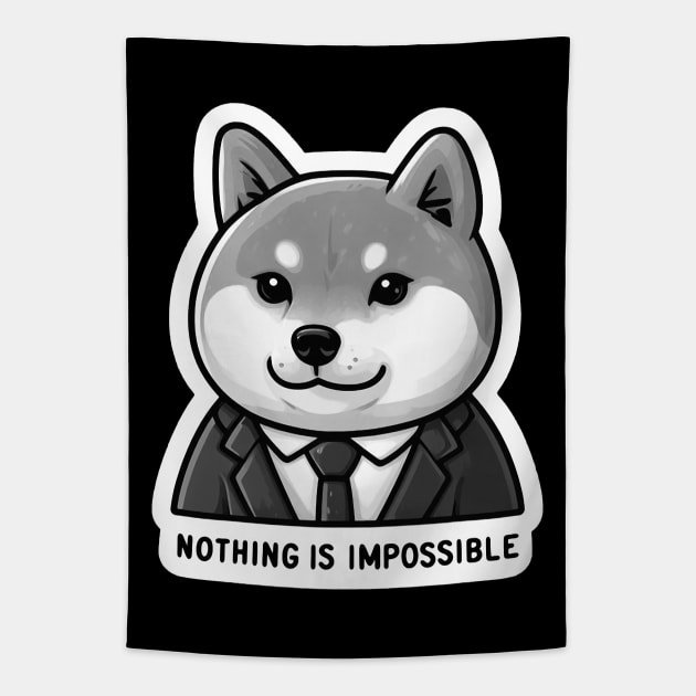 Nothing Is Impossible Shiba Inu Tapestry by Plushism