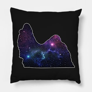 Galaxy Shih Tzu Dog Silhouette Pillow