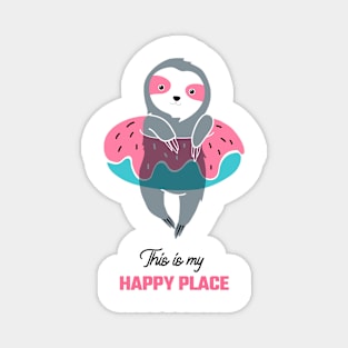 This is my happy place sloth swimming Magnet