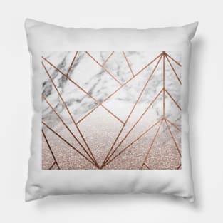 Rose glitter rising geo Pillow