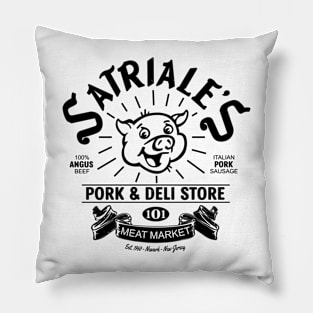 Satriales Pork  Deli Store Black Piggie Pillow