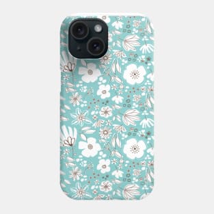 Cute hand-drawn flowers dipped in water Phone Case