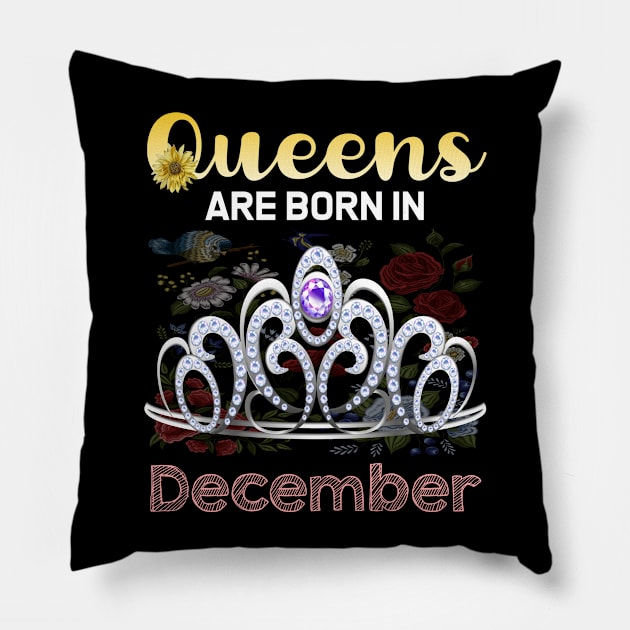 Queen Diadem December Pillow by symptomovertake