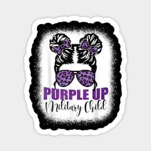 Purple up for military kids Messy bun Military child Month Magnet