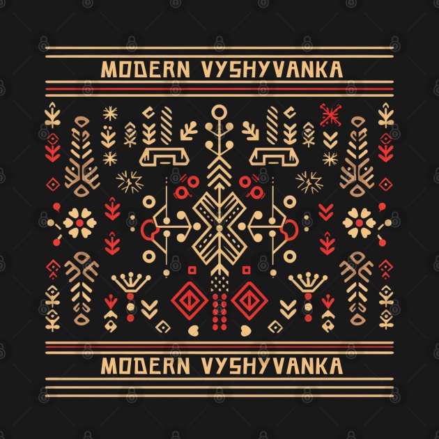 Ukrainian Modern Embroidery with Elements of Ancient Slavic Runes by FrogandFog