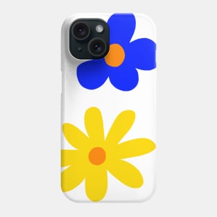 blue pink flower abstract texture Phone Case