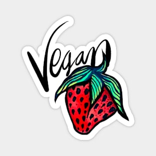 Vegan Neon Strawberry Magnet
