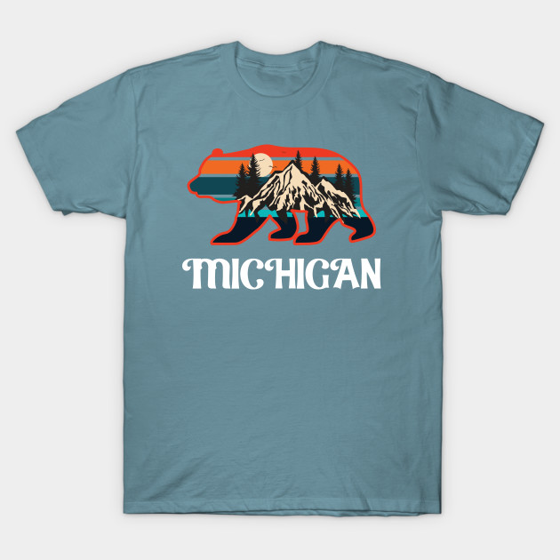 Discover Bear Michigan MI Vintage Retro Mountains Graphic Souvenir - Michigan - T-Shirt