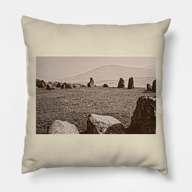 Castlerigg Stone Circle, UK (33) Pillow by Avalinart