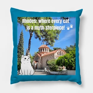 Rhodes cat Pillow