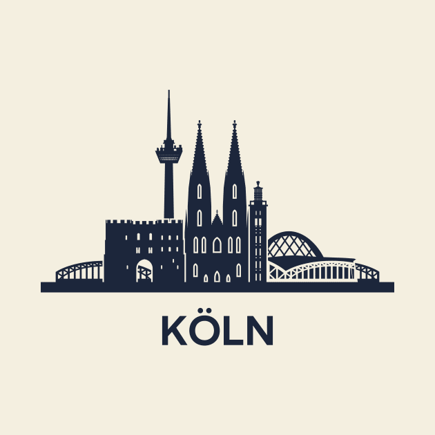 Cologne Skyline Emblem by yulia-rb