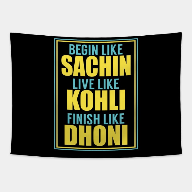 Indian Cricket Fan T-Shirt Tapestry by SiGo