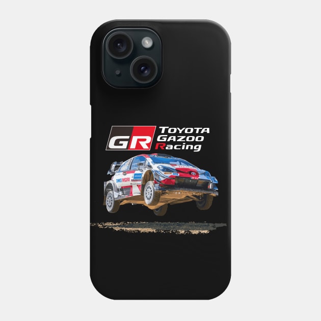 WRC TOYOTA GR YARIS - gazoo racing Sebastien Ogier Elfyn Evans Jump Phone Case by cowtown_cowboy