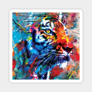 Tiger Colorful Portrait Magnet