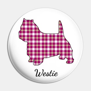 Westie Mom Plaid Pin