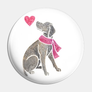 Watercolour Weimaraner Pin