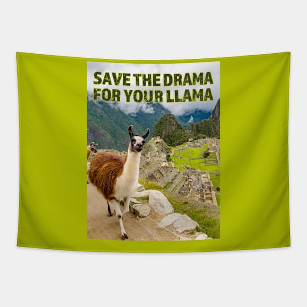 Save the Drama for your Llama at Machu Picchu Tapestry by FrogAndToadsWorkshop