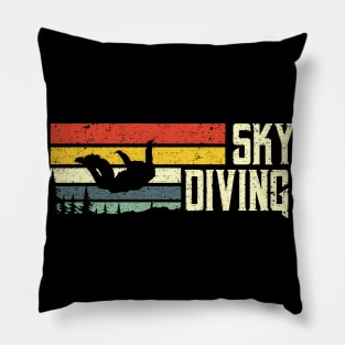 Skydiving vintage retro Parachutist Skydiver Pillow