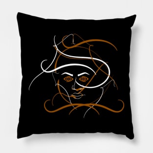 Abstract Golden Pretty Lady Pillow