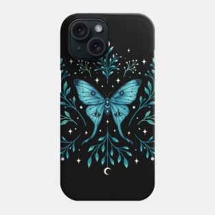 Mystical Luna Moth - Turquoise Phone Case