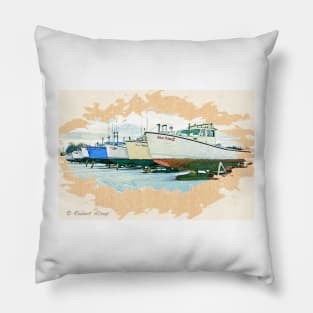 North Rustico Fishing Boats PEI 1 Pillow