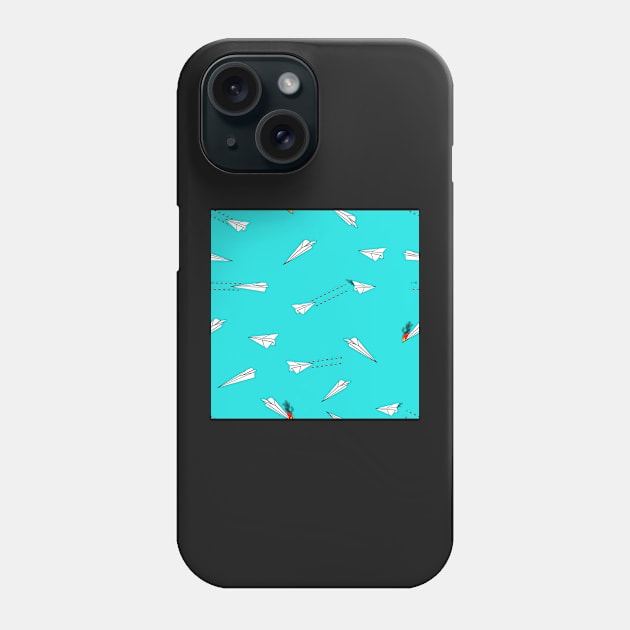 paper airplane dog fighters Phone Case by B0red