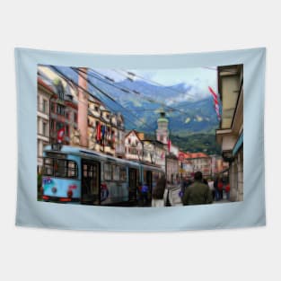 Artistic Innsbruck Street Scene Tapestry