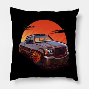 Lowered Brown Truck Pillow