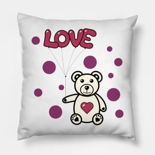 A sweet teddy bear, full of love Pillow