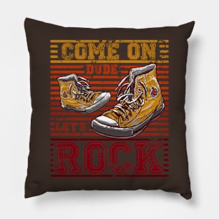 retro grunge sneakers Pillow