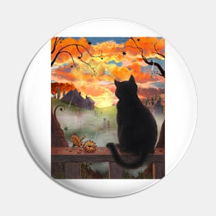 Sunset Cat Pin