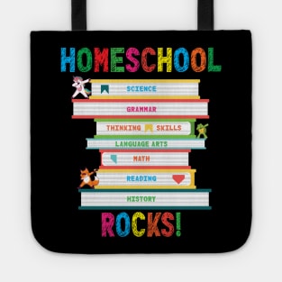 Homeschool Rocks Dabbing Unicorn Fox Turtle Education Books Tote