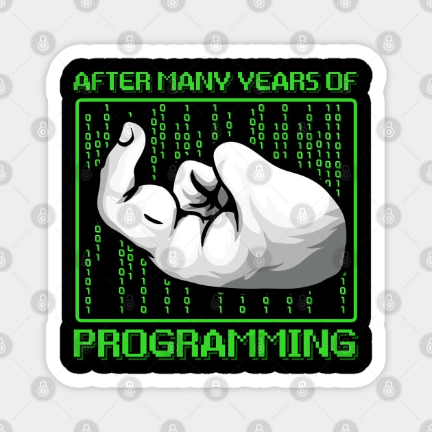 After Many Years Of Programming Funny Computer Programmer Magnet by Proficient Tees