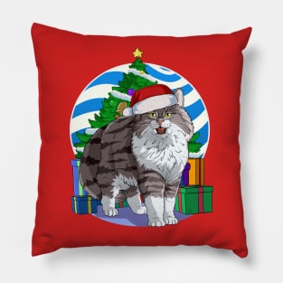 Norwegian Forest Cat Santa Christmas Gift Pillow