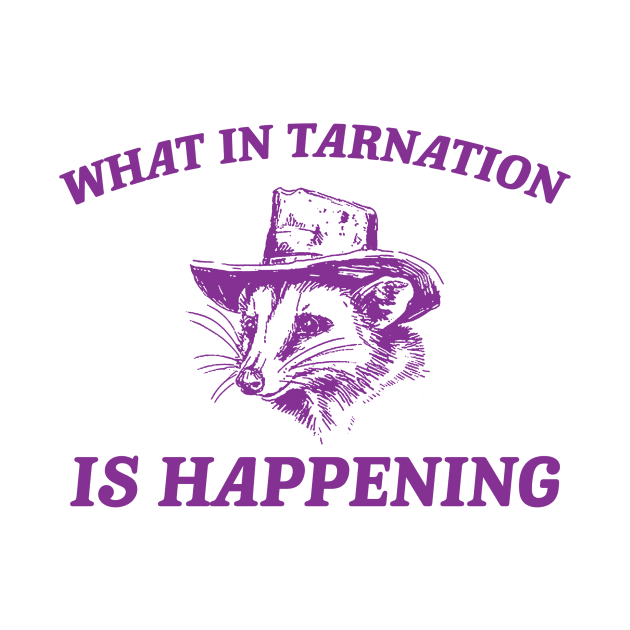 what in Tarnation is happening shirt, Funny Cowboy Possum Meme shirt, Retro Cartoon by CamavIngora