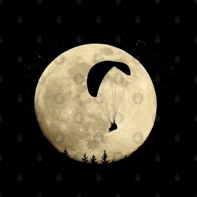 Paragliding moon Paragliding under a full moon by BurunduXX-Factory