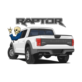 Truck ranger raptor f150 4x4 hand skull metal white T-Shirt