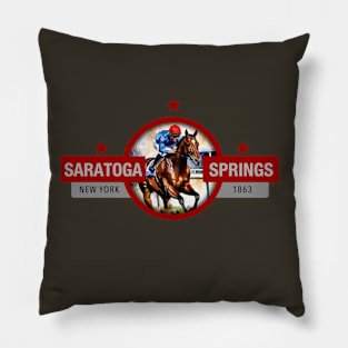 Saratoga Springs Horse Racing Track Pillow