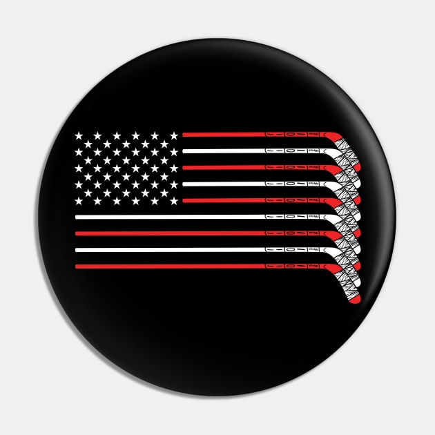 Hockey USA Flag Pin by hibahouari1@outlook.com