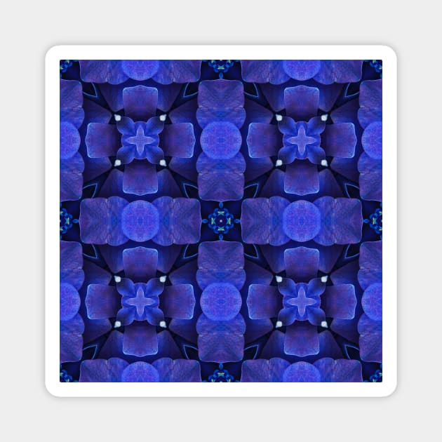 Royal Blue Hydrangea Pattern 1 Magnet by BubbleMench