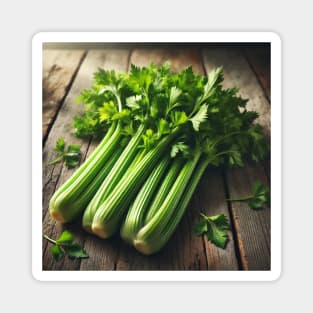 Fresh Organic Celery – Healthy Green Vegetable Photography Magnet